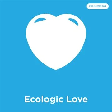 Ecologic Love icon isolated on blue background 無料イラスト素材