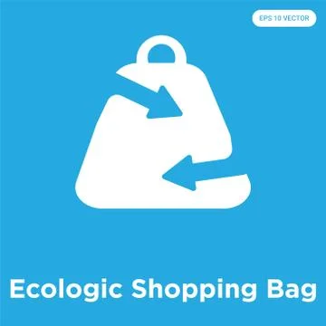 Ecologic Shopping Bag icon isolated on blue background 無料イラスト素材