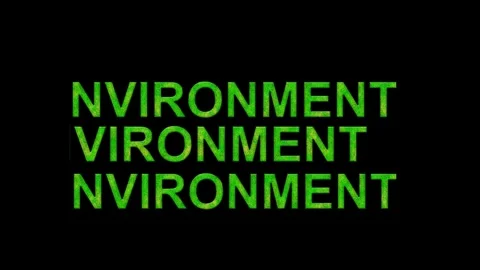Ecological animation with the word Environment in green on dark background Stock Footage 310790452