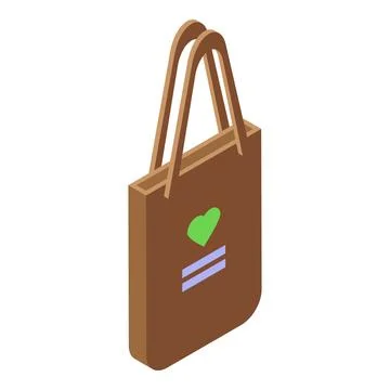 Ecological bag icon isometric vector. Eco fabric Stock Illustration