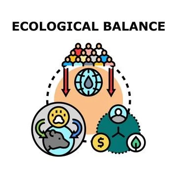 Ecological balance supporting interconnected human and natural systems Stock Illustration