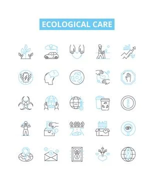 Ecological care vector line icons set. ecology, conservation, sustainability Ilustración de archivo