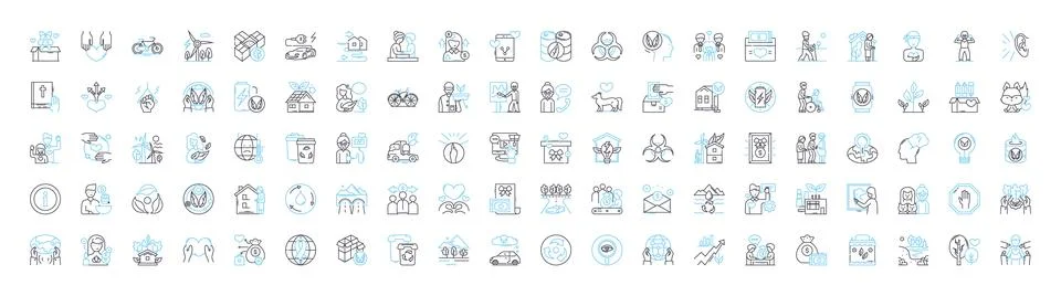 Ecological care vector line icons set. ecology, conservation, sustainability Ilustración de archivo