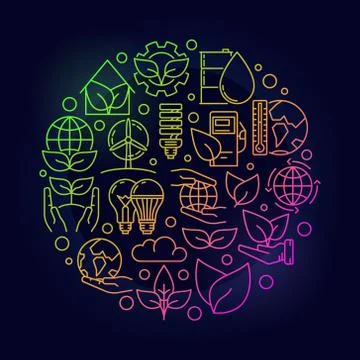 Ecological colorful concept Stock Illustration