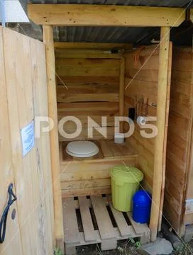 Ecological composting toilet WC in the nature Stock Photos
