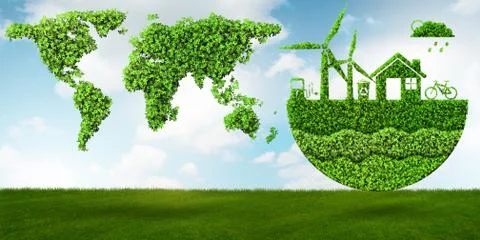 Ecological concept of clean energy - 3d rendering Ilustración de archivo