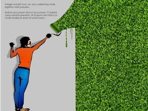 Ecological concept of grass Illustrazione stock