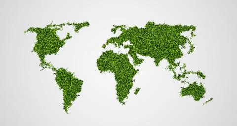 Ecological concept of the green world map Stock Illustration