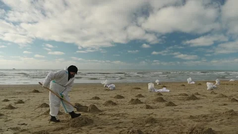 Ecological disaster in the Black Sea Stockbeeldmateriaal 299562948