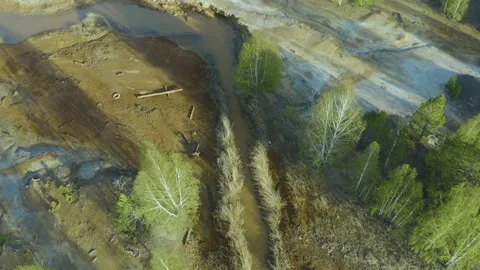 Ecological disaster, environmental pollution, consequences of copper smelter act Stock Footage 197110541