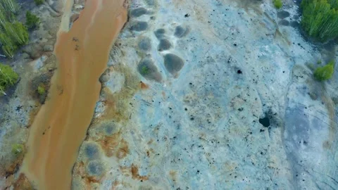 Ecological disaster, environmental pollution, consequences of copper smelter act Stock Footage 197111164