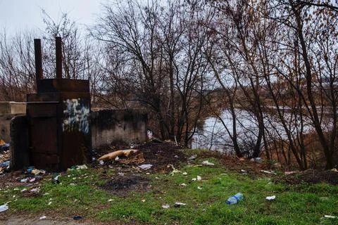 Ecological disaster. Illegal dump. Stock Photos