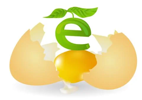 Ecological egg on white Stock Illustration