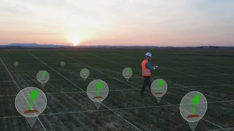 Ecological engineer technology concept, future food production. Foto stock