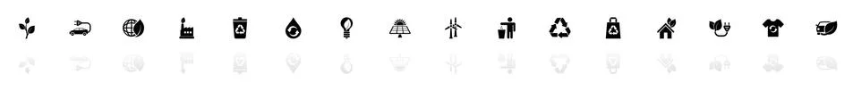 Ecological - Flat Vector Icons Stock Illustration