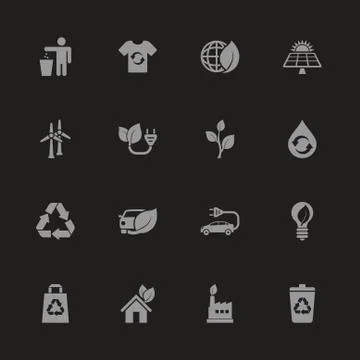 Ecological - Flat Vector Icons Stock Illustration