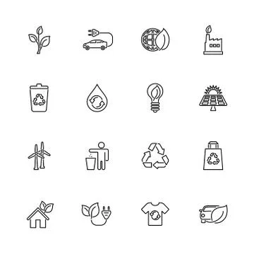 Ecological - Flat Vector Icons Ilustración de archivo
