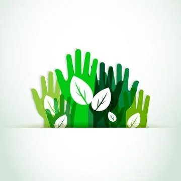 Ecological hands up Stock Illustration