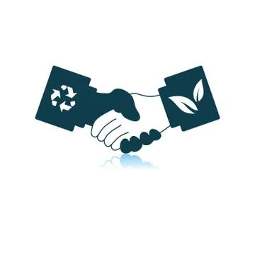 Ecological Handshakes Icon Stock Illustration