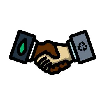Ecological Handshakes Icon Stock Illustration
