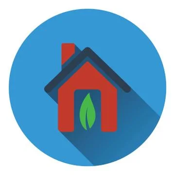 Ecological home with leaf icon Ilustración de archivo