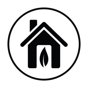 Ecological home with leaf icon Ilustración de archivo