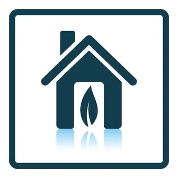 Ecological home with leaf icon Stock Illustration