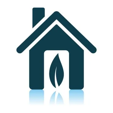 Ecological Home With Leaf Icon Ilustración de archivo