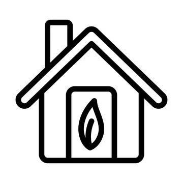 Ecological Home With Leaf Icon Ilustración de archivo
