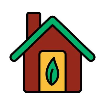 Ecological Home With Leaf Icon Ilustración de archivo