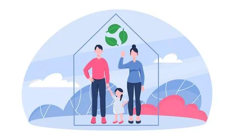 Ecological House concept Stock Illustration