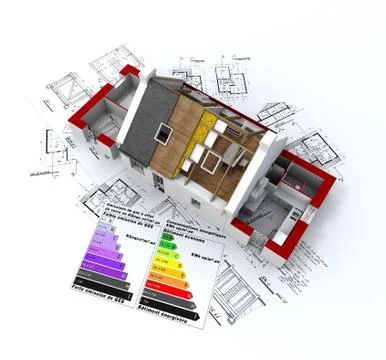 Ecological house project Stock Illustration