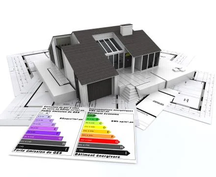 Ecological housing project Stock Illustration