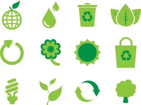 Ecological icon pack Stock Illustration