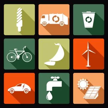 Ecological icons Stock Illustration