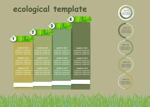 Ecological infographics vector showing graph of four vertical rectangles and  스톡 일러스트