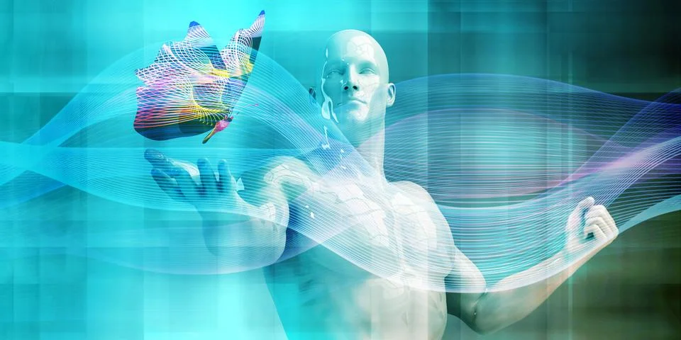 Ecological Intelligence System Human Technology Environmental Concept イラスト素材