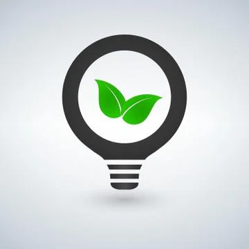 Ecological lightbulb icon in vector format Stock Illustration