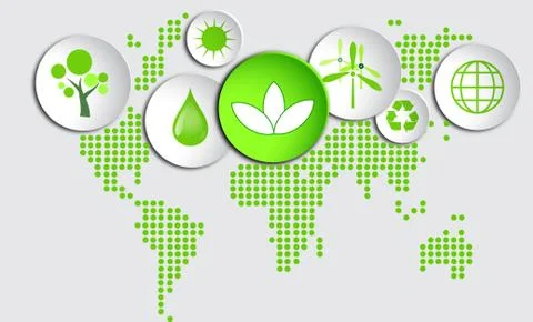 Ecological map 库存插图