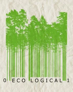 Ecological natural product bar code concept Stock Photos