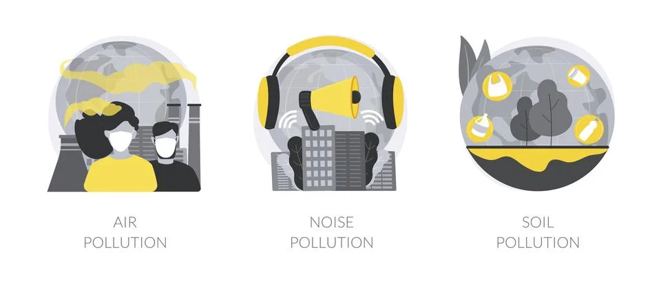 Ecological problem abstract concept vector illustrations. Stock Illustration