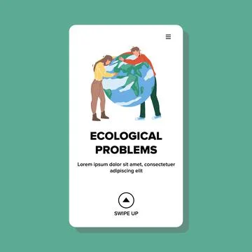 Ecological Problem And World Global Crisis Vector 스톡 일러스트