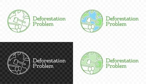Ecological problem of cutting down and deforestation vector design Illustrazione stock