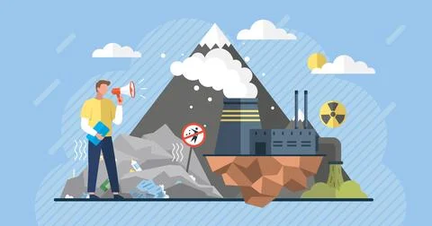 Ecological problem. Planet Earth is full of rubbish. Save the planet. Earth Day Stock Illustration