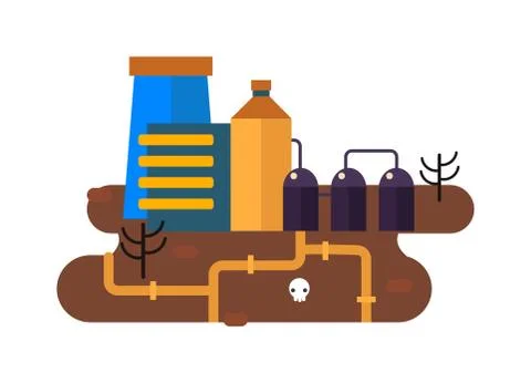 Ecological problems, environmental pollution vector Stock Illustration