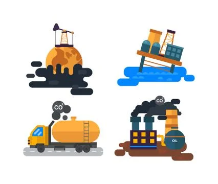 Ecological problems, environmental pollution vector Stock Illustration