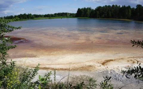 Ecological problems of water pollution enterprises Stock Photos