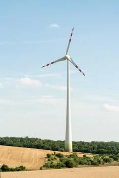 Ecological production of electricity using a wind farm. Stock Photos