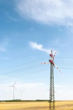 Ecological production of electricity using a wind farm. Stock Photos