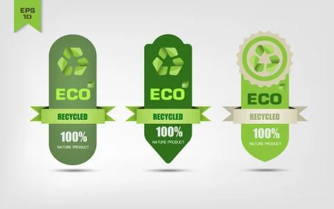 Ecological recycle labels Illustrazione stock